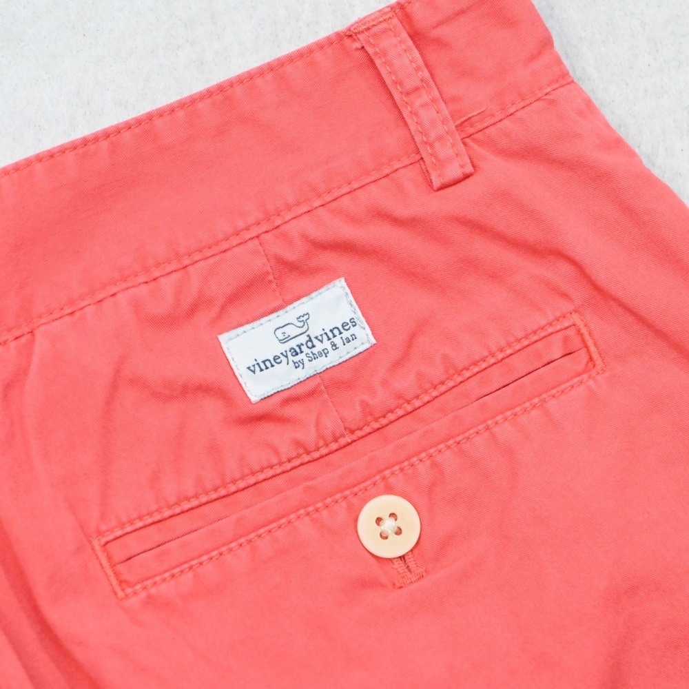 Vineyard‎ Vines Whale Club Shorts Pink Flat Front Chino Mens Size 28 x 10"